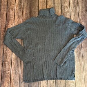Chaps Ralph Lauren Gray Ribbed Cotton Turtleneck Sweater Sz XL